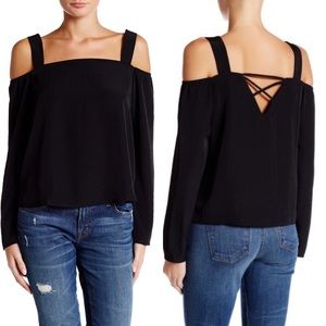Harlowe & Graham Off Shoulder Wide Strap Blouse